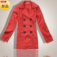 哈胜外贸 <span class=H>艾格</span>正品 女士 纯棉 双排口 风衣 百搭 特价