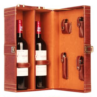  久加久 法国大威岚特城堡上品波尔多AOC级红酒 皮盒套装750ml*2