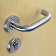 304不锈钢分体双弯防撞门锁拉手 室内门锁执手 房间门锁 执手锁