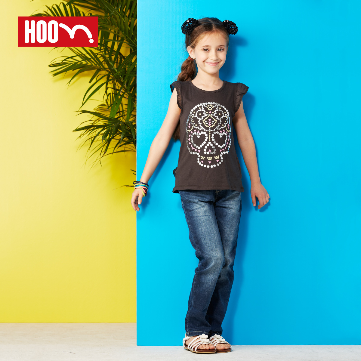 品牌童装 大女童修身牛仔长裤 10岁女孩裤子 单