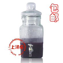 【包邮】5L无铅10斤泡酒瓶优质玻璃泡酒罐带龙头密封瓶药酒瓶940