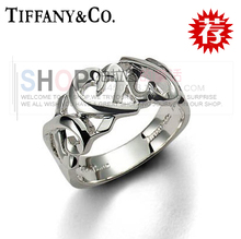 Tiffany 925 anillos de la joyería de plata entrelazados cajas de regalo del corazón