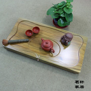 绿檀木茶盘整块实木，长方形功夫茶具，家用茶海黑檀茶台平板