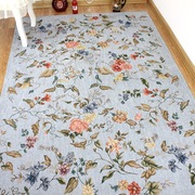 新欧式地毯客厅薄茶几垫美式乡村田园卧室床边毯地中海蓝色书房垫