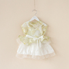 女童连衣裙夏儿童(夏儿童，)欧根纱花朵，罩衫吊带裙两件套宝宝网纱背心裙