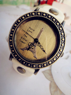 巴黎埃菲尔铁塔复古手表，潮流时尚百搭学生情侣果冻表
