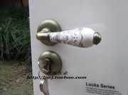 田园陶瓷门锁青古铜门锁 陶瓷锁 卧室卫生间分体门锁室内门木门