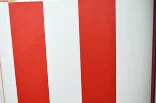 红白条纹壁纸 大条纹 简约风格 PVC壁纸 红白相间 个性装修 儿童