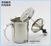  不锈钢双层打奶泡器 卡布奇诺打泡器 手动打奶器奶泡壶400ML