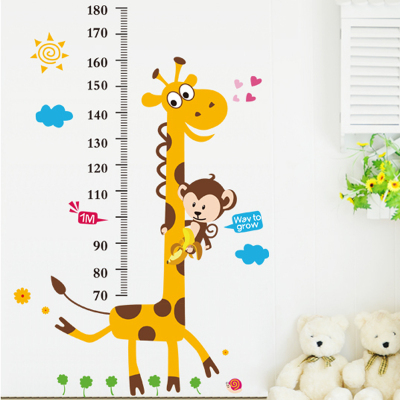 卡通儿童宝宝墙纸贴画墙贴测量身高贴纸儿童房