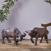 十二生肖风水摆件陶瓷水牛办公室客厅 创意招财动物家居 石湾公仔