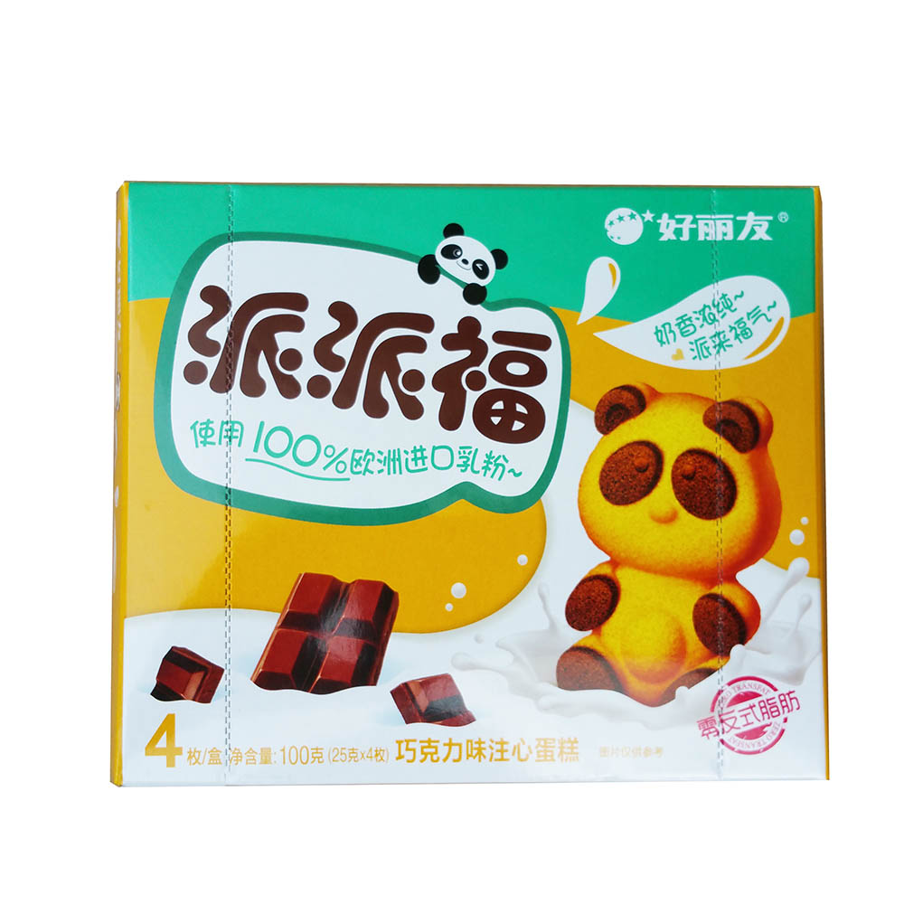 好丽友 熊猫派派福 巧克力味注心蛋糕8枚/盒小朋友的最爱