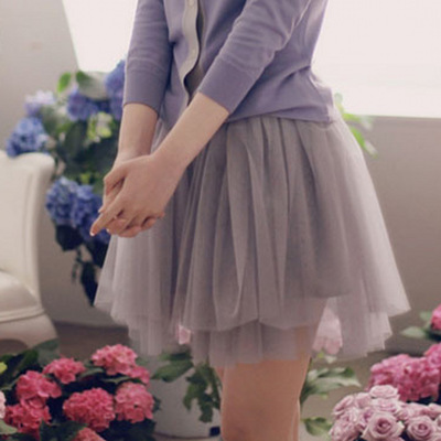 标题优化:2015春季新款韩版网纱松紧腰蓬蓬半身裙蛋糕打底裙