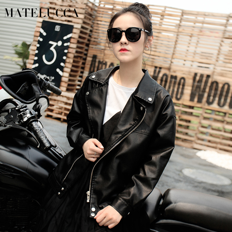 MATELUCCA2018 new pattern Korean Edition leather clothing Easy Large tailored collar leather jacket Locomotive jacketin the Women's clothing/Boutique , Leather clothing category - from Buy2taobao.com to provide professional Taobao agent buy service