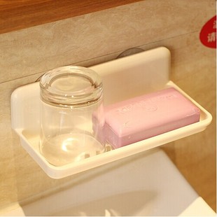 日本km吸壁式皂架浴室 厨房置物架 洗漱用品架 沥水肥皂架