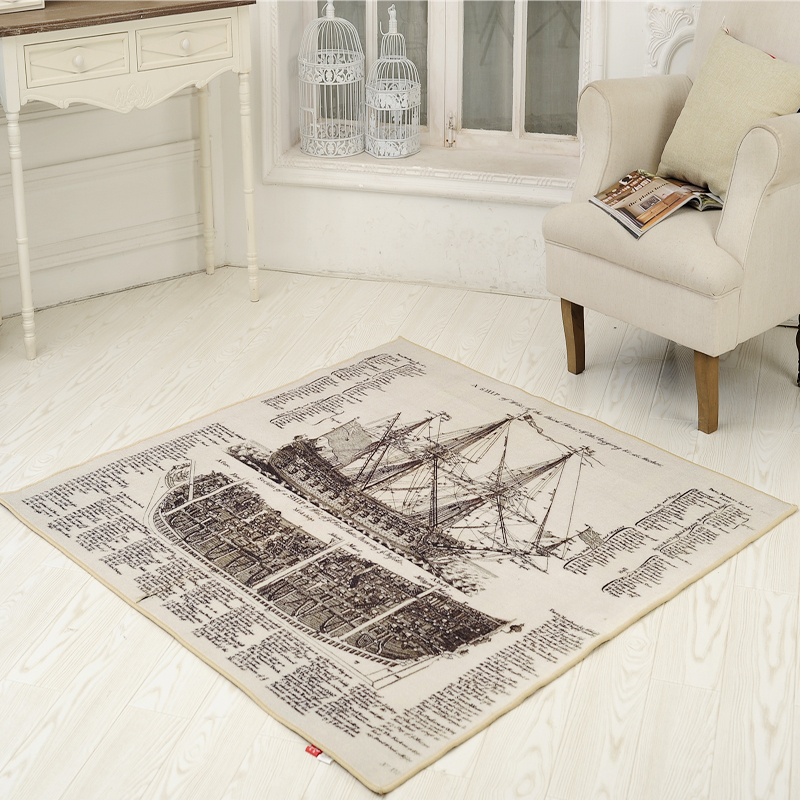 Retro nostalgia Newspaper Ship carpet Retro Foyer carpet Entrance blanket fashion Reminiscence Matin the Home Fabric , Carpet category - from Buy2taobao.com to provide professional Taobao agent buy service