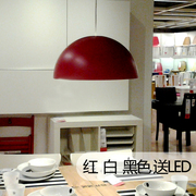 北欧风格吊灯单头简约现代吧台餐厅，厨房餐桌灯红白黑色半圆创意铁