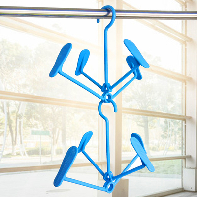 亿佰佳鞋挂加厚晾鞋架旋转四挂钩便携式凉鞋架2个装天蓝色晾衣架