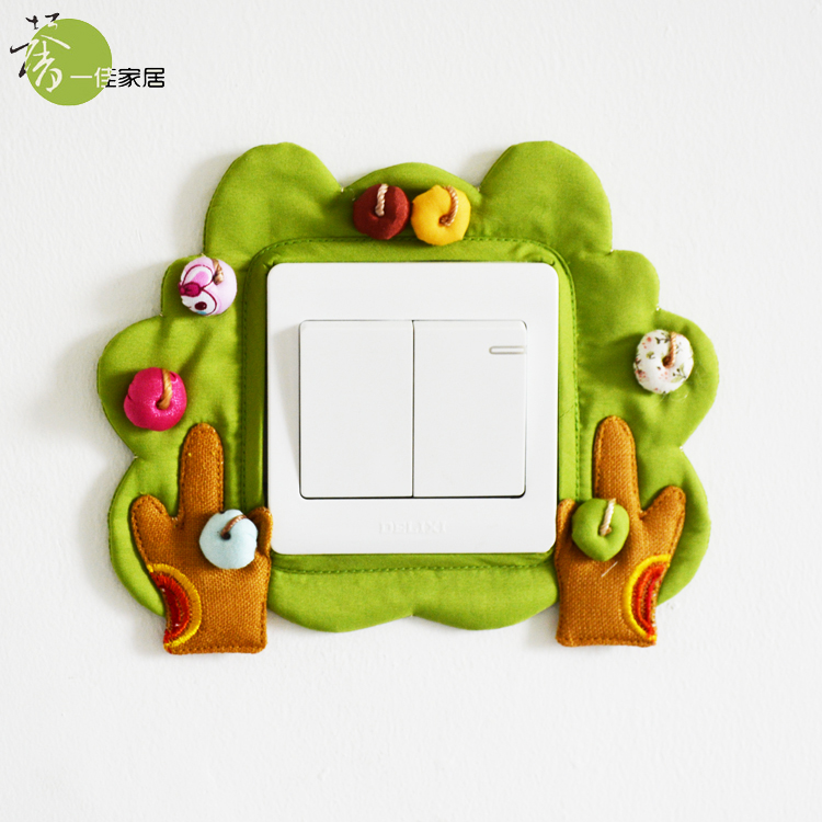 Boutique Fabric art Switch Sticker Fashion creative Switch Cover Switch cover Socket stickers Single open Stripped of Party membership and expelled from public office(Orchard)in the Home Fabric , Dust protection cover , Switch Cover category - from Buy2taobao.com to provide professional Taobao agent buy service