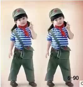 标题优化:男女款儿童红卫兵服装舞蹈服小红军表演服八路军装解放幼儿演出服