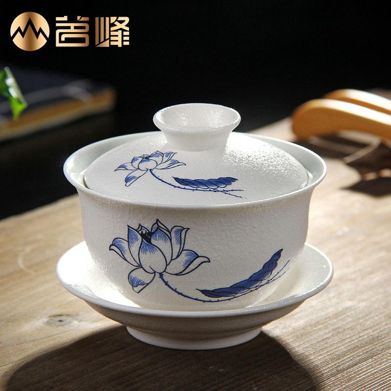 茗峰 陶瓷功夫茶具 陶瓷盖碗 雪花釉盖碗 三才碗 茶备 功夫茶碗在类目 餐饮具, 茶具, 盖碗中 - 来自Buy2taobao.com提供专业的淘宝代购服务