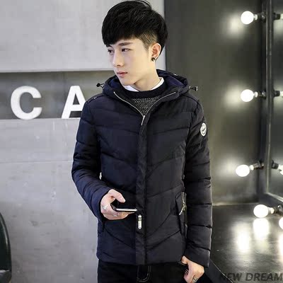 青年棉衣男外套修身潮2017冬季新款韩版棉服