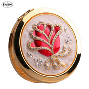 梵圣fasn珐琅化妆镜玫瑰，人生便携随身小镜，子女生日礼物母亲节