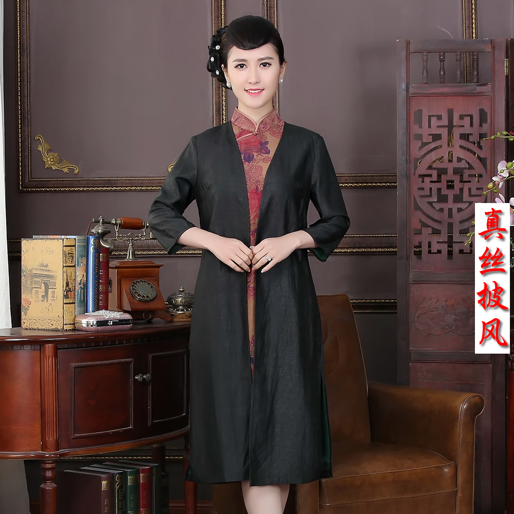 真丝龟纹香云纱气质妈妈中长袖披肩 中年女士桑蚕丝旗袍百搭披风在类目 女装/女士精品, 中老年女装中 - 来自Buy2taobao.com提供专业的淘宝代购服务