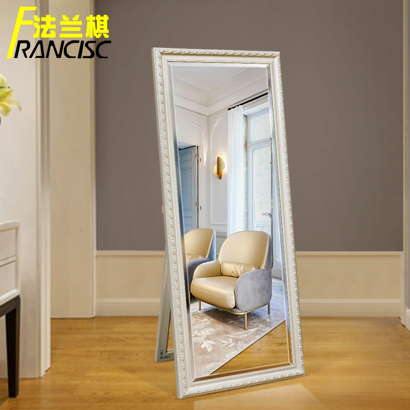 Flange chess mirror white woodiness Frame Mirror European style Wall hanging Dressing Mirror whole body Floor Mirrorin the Residential furniture , Mirrors , Mirror category - from Buy2taobao.com to provide professional Taobao agent buy service