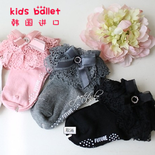 韩国进口儿童纯棉短袜少儿蕾丝礼服公主袜幼儿女孩宝宝蝴蝶结棉袜|msdalam kategori Kanak-kanak/Bayi/Keluarga dipasang, sarung kaki kanak-kanak (0-16 tahun) - dari Buy2taobao.com untuk memberikan perkhidmatan ejen Taobao profesional membeli