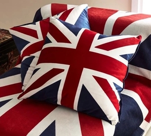 美英国旗天鹅绒抱枕靠垫带芯，米字旗英伦复古沙发方枕靠垫