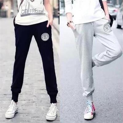 小脚运动裤女夏春秋薄款中学生显瘦宽松收口纯棉休闲哈伦卫裤韩版