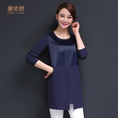 早春新款韩版女款连衣裙大码宽松中年不规则下