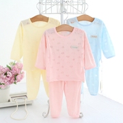 婴儿衣服套装春夏季婴幼儿男童女童夏装长袖睡衣超薄款宝宝空调服