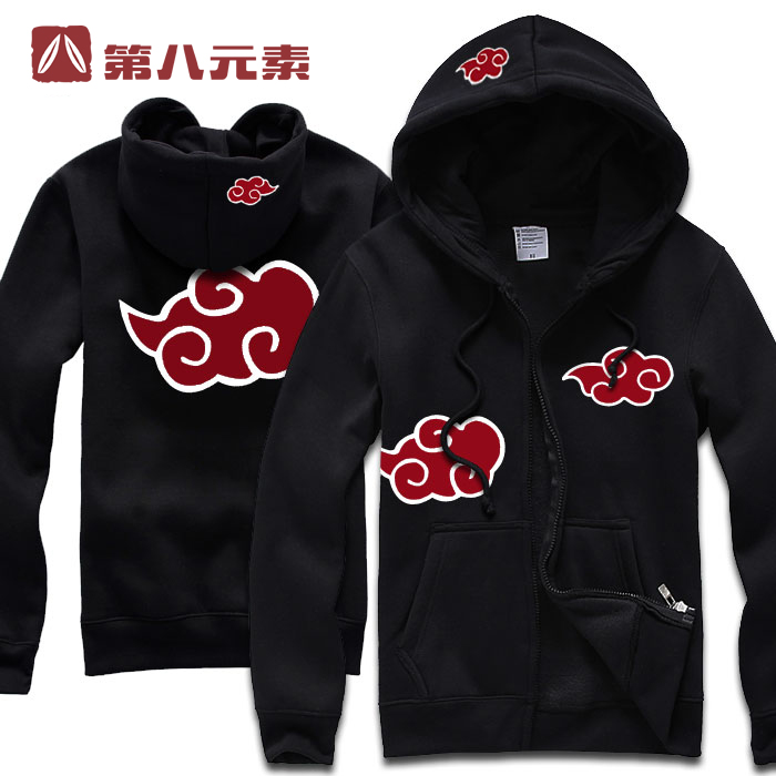 | 火影忍者 开衫卫衣|晓之云NARUTO晓组织连帽衫秋冬外套火影衣服