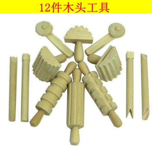 Qisehua Preschool toys plasticene Authoring Tools suit 12 wood tool Clay mould rolling pinin the Toy/Childs/Puzzle/Building block/Model , Choi mud/Clay/Fimo clay , Choi mud/Plasticine category - from Buy2taobao.com to provide professional Taobao agent buy service