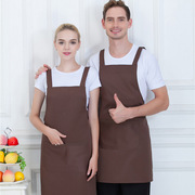 韩版时尚广告围裙定制logo印字奶茶店美甲，咖啡店超市服务员工作服