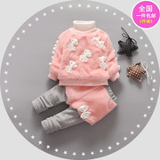 一两周岁女宝宝秋冬套装小女孩衣服0-1-2-3-4岁半5到6-7-8至9个月