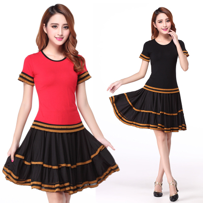 涪舞广场舞服装 夏季2016新款短袖裙套装跳舞