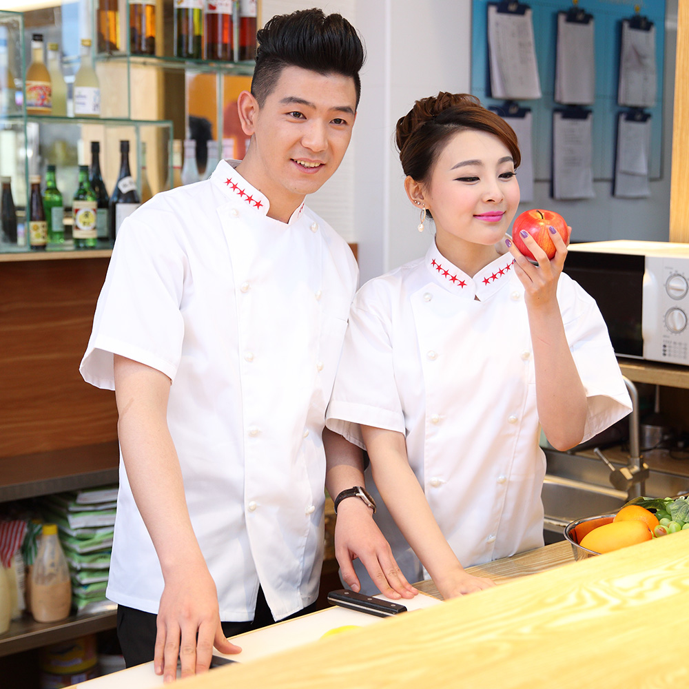夏季厨师服短袖男女 酒店餐厅糕点房上衣厨房厨师长工作食堂服装|msdalam kategori Pakaian Lelaki, menetapkan, seragam Tooling - dari Buy2taobao.com untuk memberikan perkhidmatan ejen Taobao profesional membeli