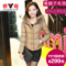 上下架计划:雅鹿羽绒服2014冬季新款正品貉子毛领短款韩版修身外套羽绒服女
