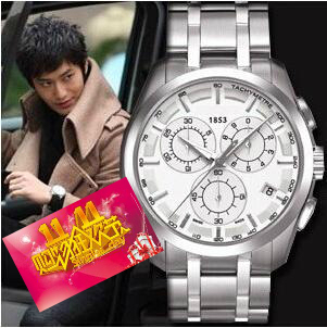 标题优化:天王代购瑞士商务时装表钢带石英运动男表真皮带腕表机械男士手表