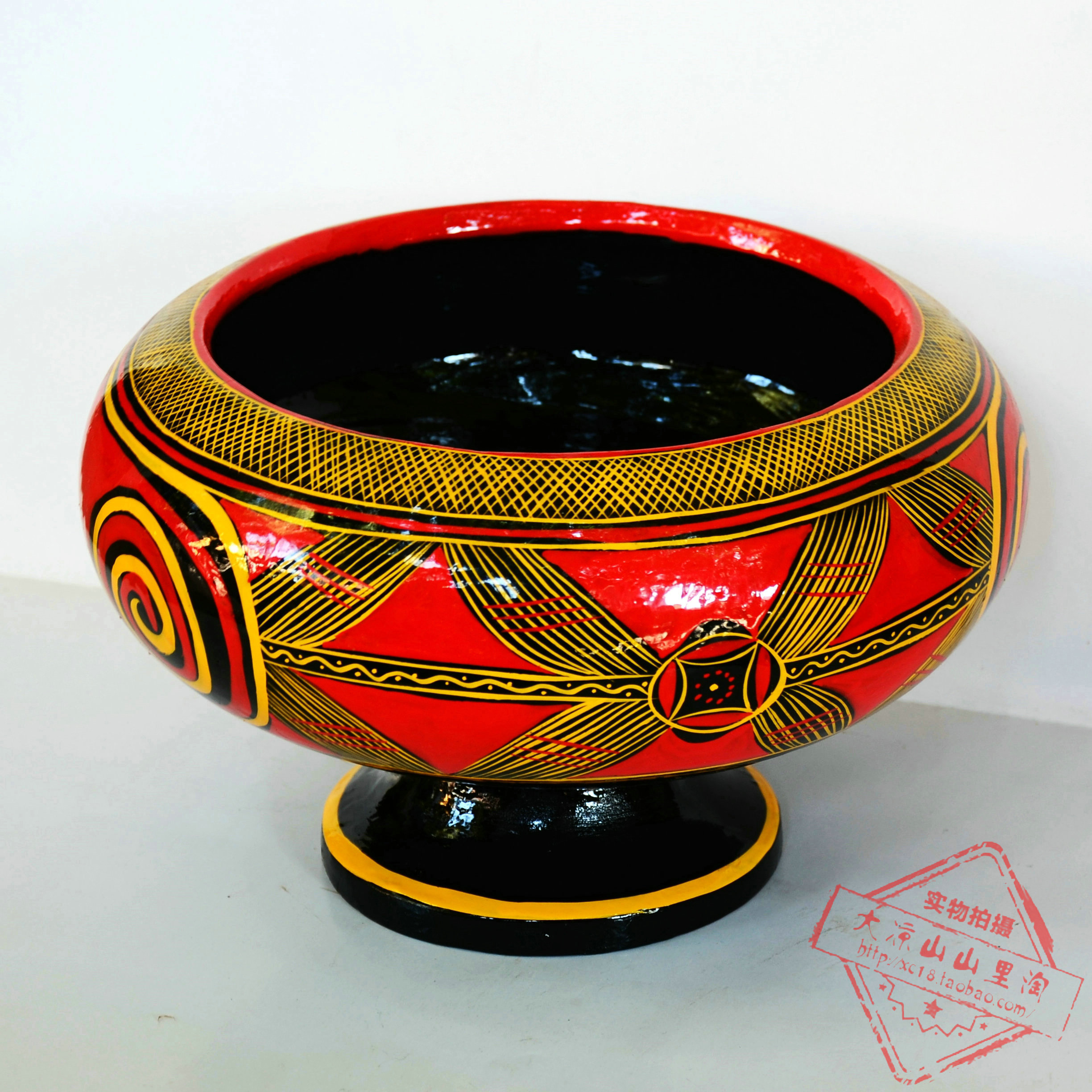 四川大凉山彝族民间漆器餐具 彩绘手工艺品 特色木柯汤碗汤盆酒盆|ruв категории посуда, посуда, бассейн - от Buy2taobao.com для оказания профессиональной услуги покупки агента Taobao