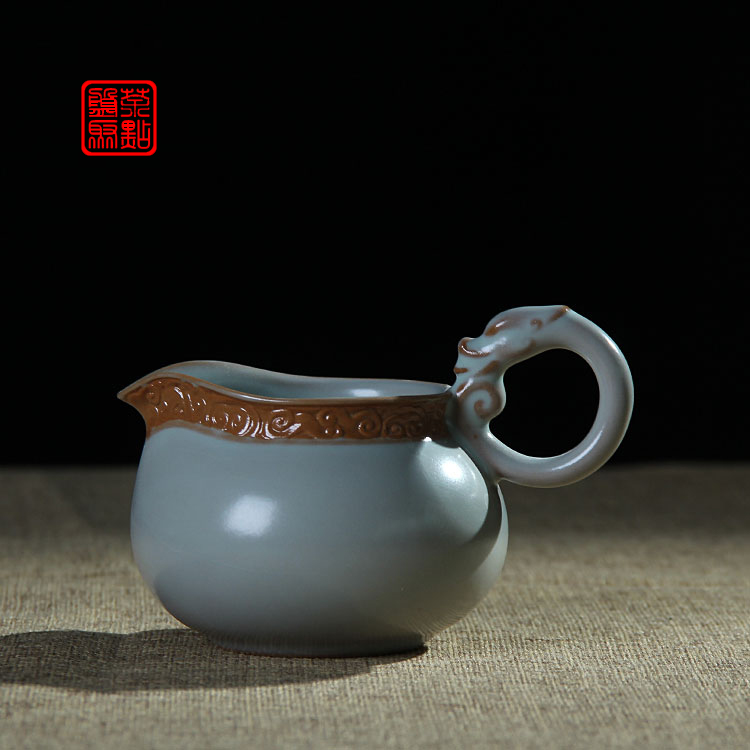 盘茶聚点 新品特惠汝窑的公道杯祥福正品手工功夫公道杯开片茶海