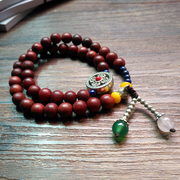 高品质藏族风情多元素佛珠，手串精美圆盘血，檀木手链多层复古饰品