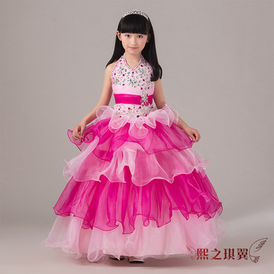 水钻系儿童婚纱礼服公主裙花童女童晚礼服主持