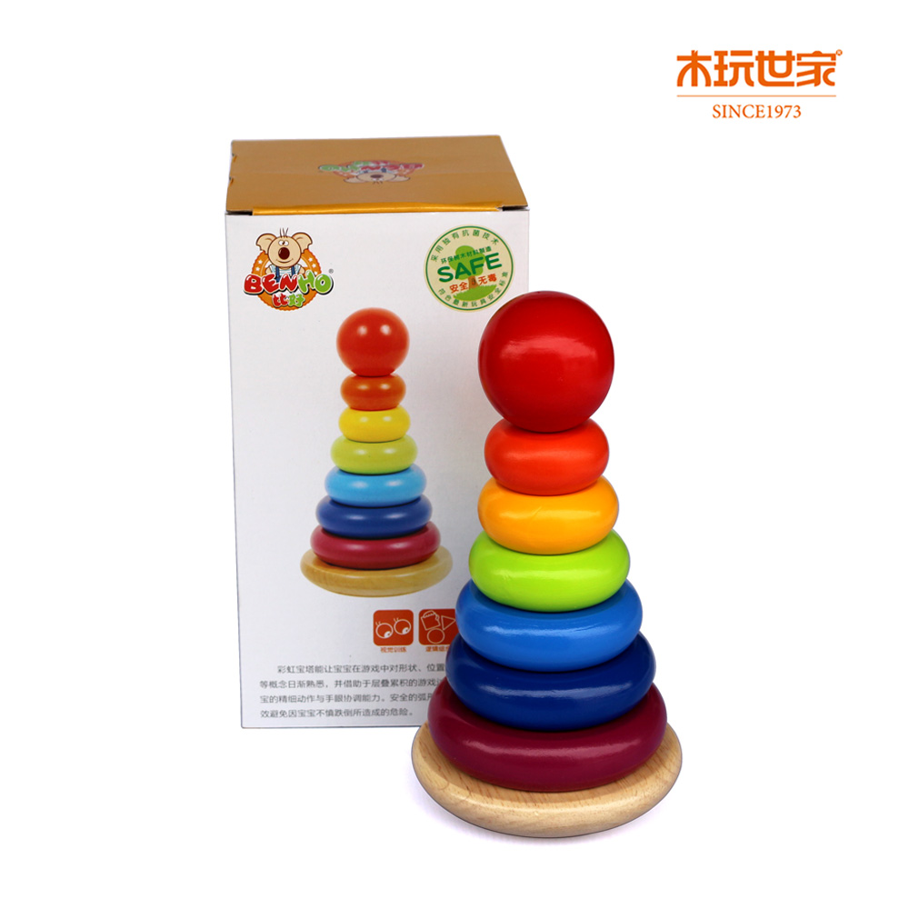 木玩世家 木制彩虹宝塔叠叠乐形状配对早教益智1-2-3岁玩具在类目 玩具/童车/益智/积木/模型, 串珠/拼图/配对/拆装/敲打玩具, 叠叠圈/叠套玩具中 - 来自Buy2taobao.com提供专业的淘宝代购服务