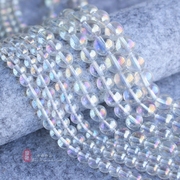 6-12mm镀彩白水晶圆珠 七彩色炫彩透明水晶散珠 DIY手工饰品配件