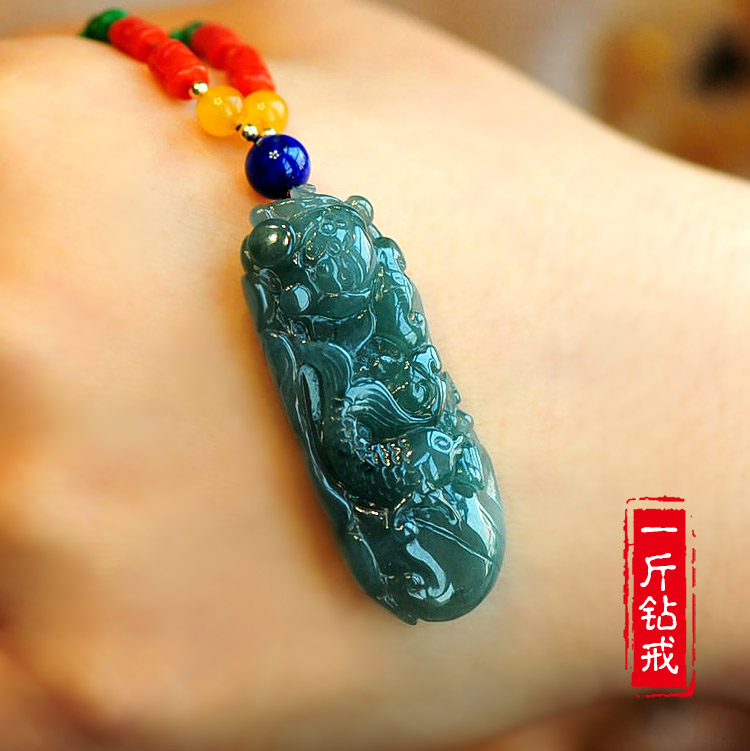 特【 经年的美丽温柔了辰光】天然A货翡翠 天然黑玛瑙 项链