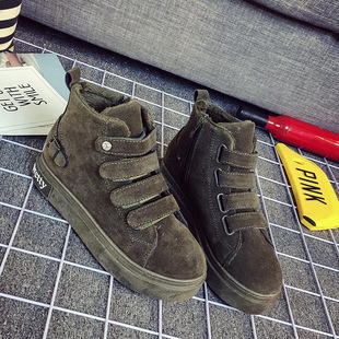 6冬天女鞋新款韩版短筒雪地靴带绒女土棉鞋中